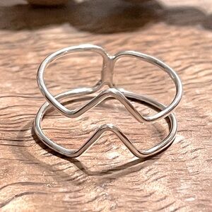 Taxco 925 Sterling silver Ring Double Band Mexico Taxco Handmade Ring